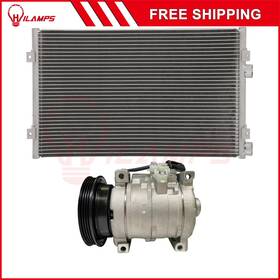 Hilamps 13275265 Ac Condenser And Compressor Cooling Kit For 2001-2010 Chrysler Pt Cruiser 2.4l