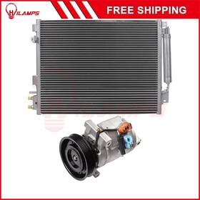 Hilamps 13275335 For 05-06 Chrysler 300 06 Dodge Charger Ac Condenser And Compressor Cooling Kit
