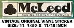 Mcleod Clutch Products Vintage Original Vinyl Decal Sticker-racing Performance. Fixed Price $9.40.